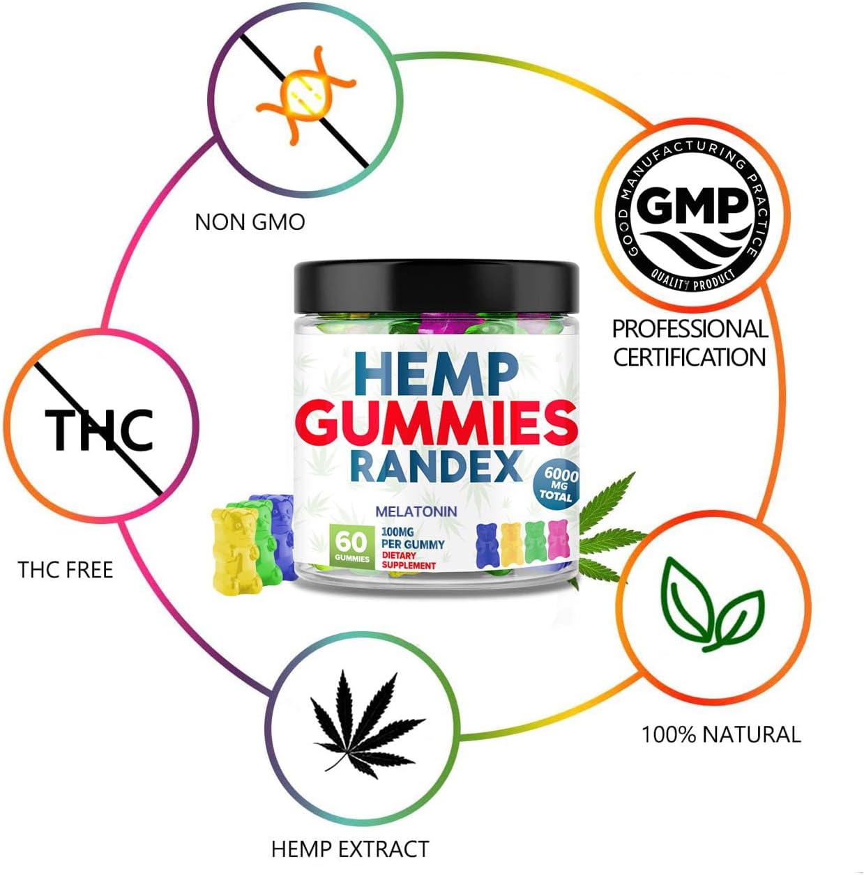 Organic Hemp Oil 6000MG Gummies Delicious and Nutritious Supplement. Fruit-Flavored Hemp Oil Gummies - A Convenient Way to Get Your Daily Dose. - Image 2