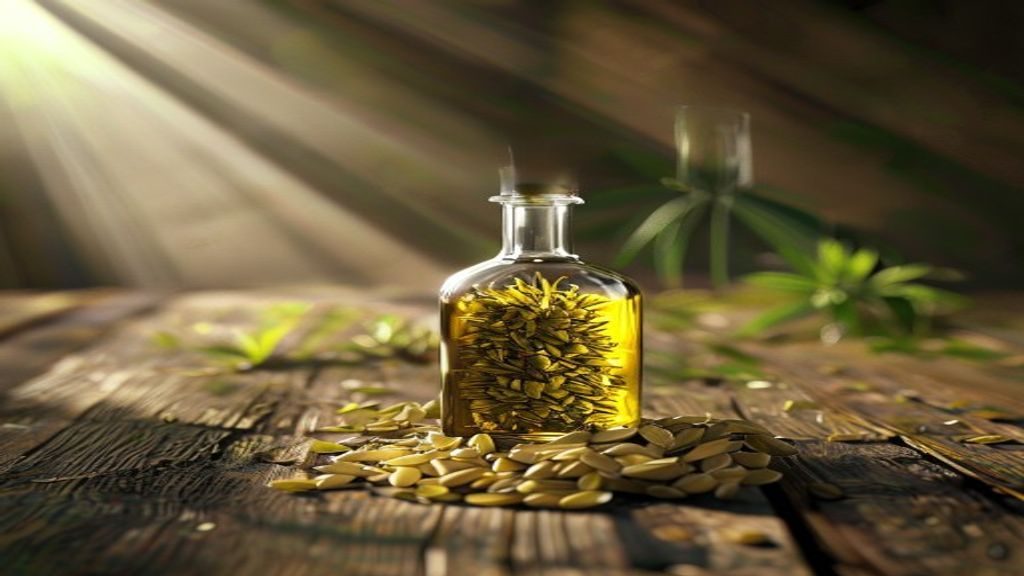 Pure organic hemp seeds oil for wellness and nutrition.